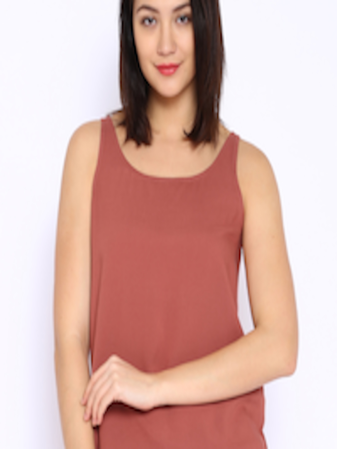 Buy ONLY Rust Orange Sleeveless Top - Tops for Women 1155939 | Myntra