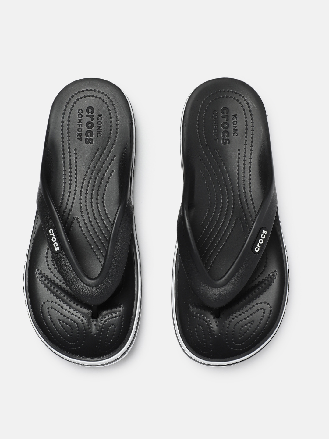 Buy Crocs Unisex Black Solid Thong Flip Flops - Flip Flops for Unisex ...