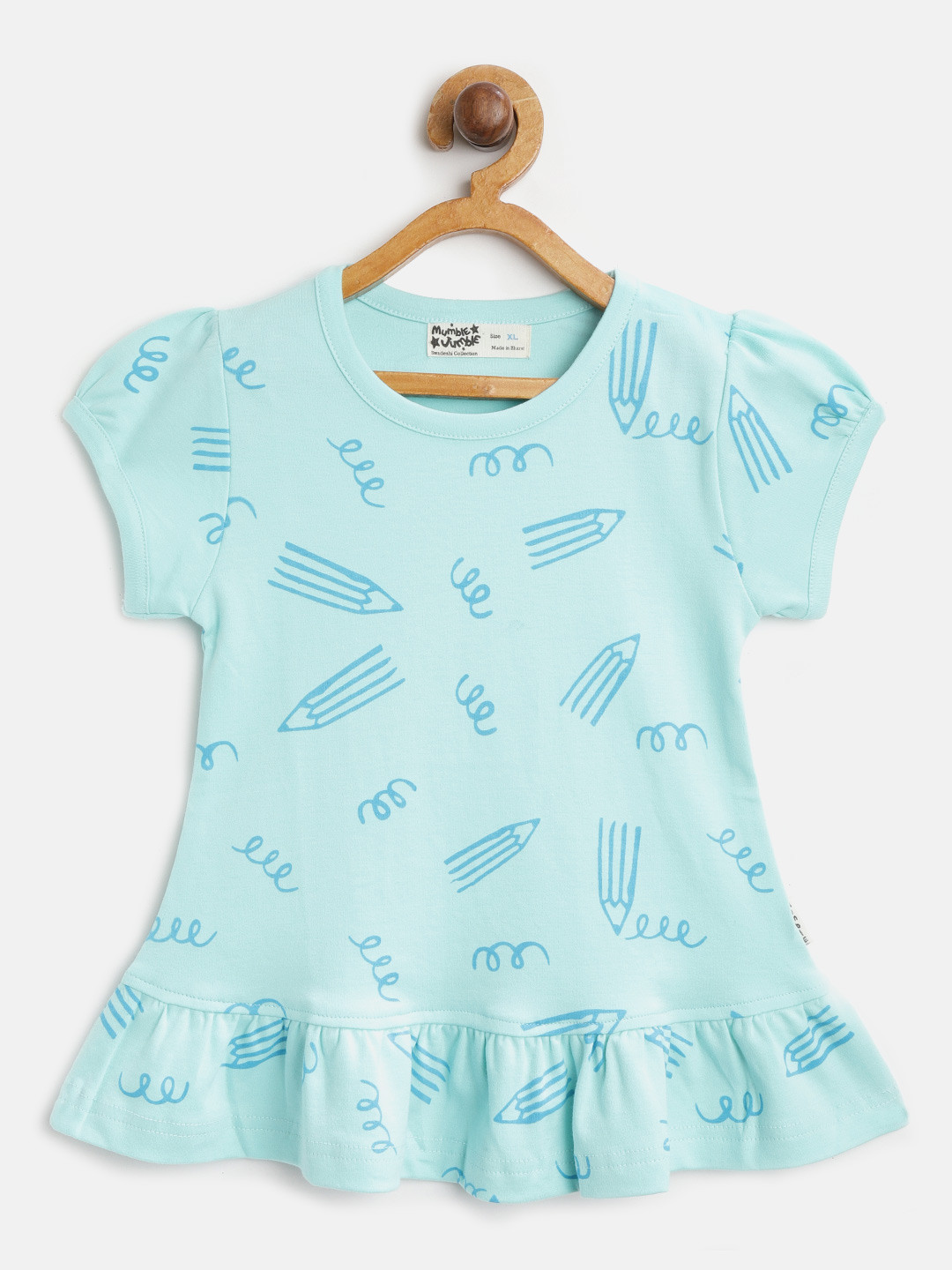 Buy Mumble Jumble Girls Blue Printed Drop Waist Dress Dresses for