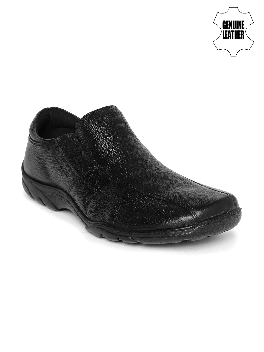red tape mens black leather formal shoes