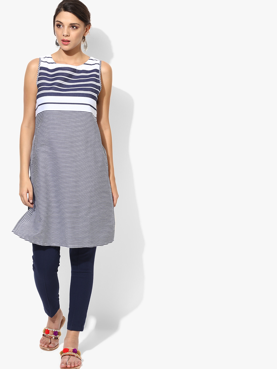 Buy Naari Women Navy Blue And White Striped Kurta Kurtas for Women 11593436 Myntra