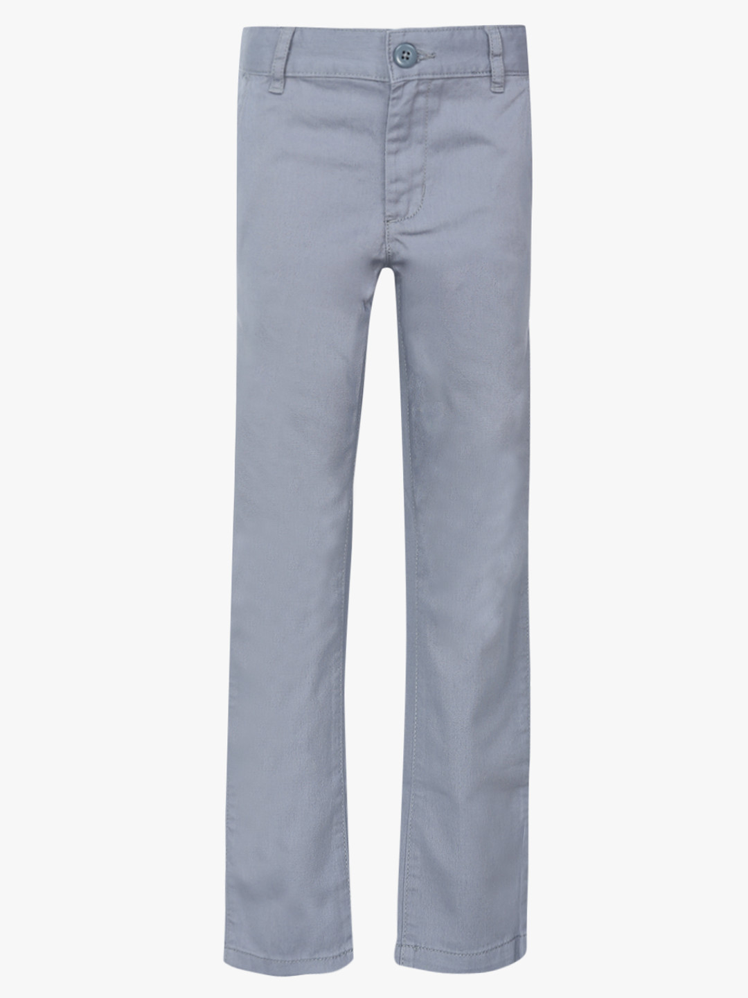 Boys Grey Slim Fit Cotton Solid Trouser