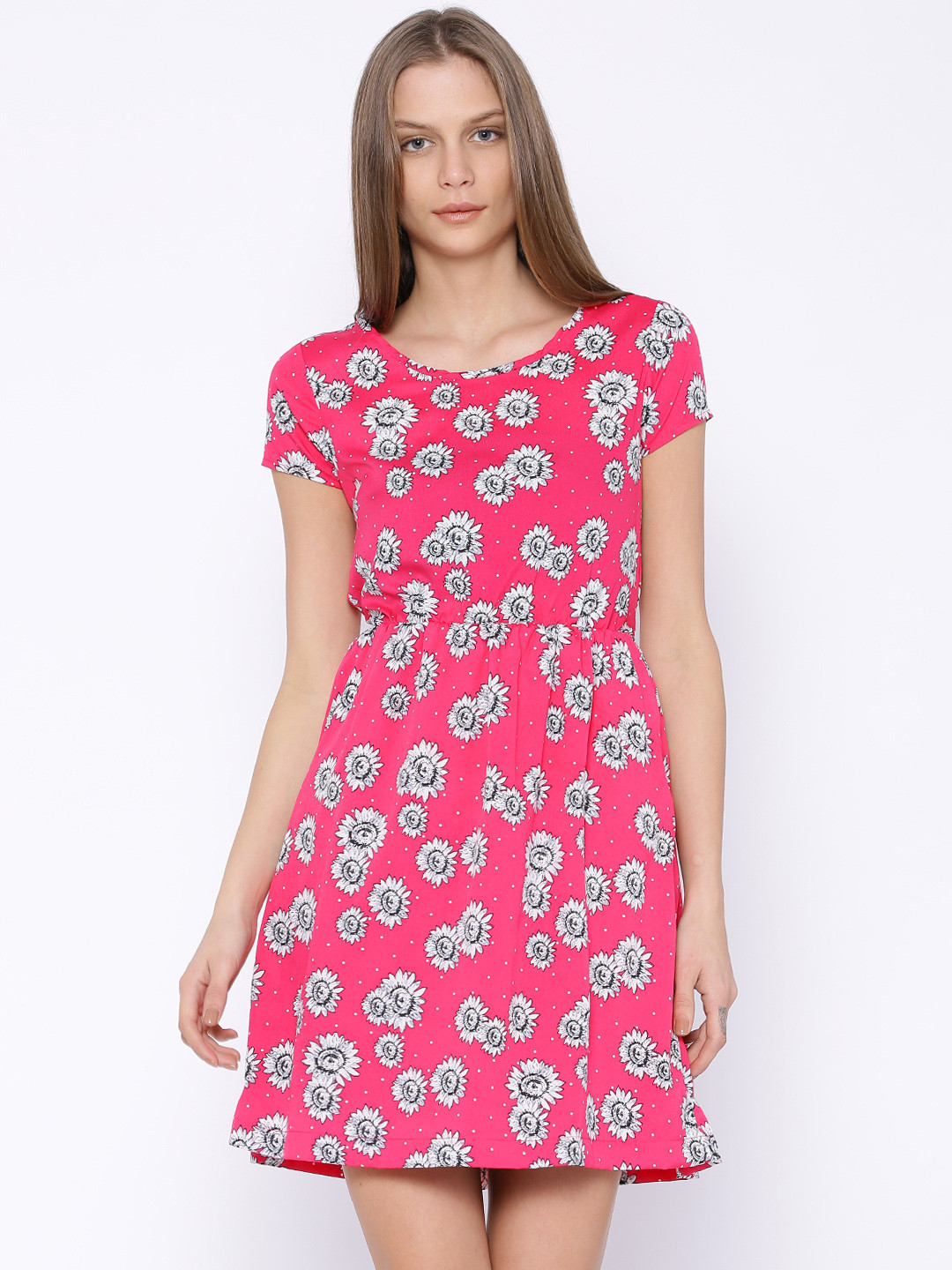 Buy Honey By Pantaloons Pink Floral Print Fit & Flare Dress Dresses
