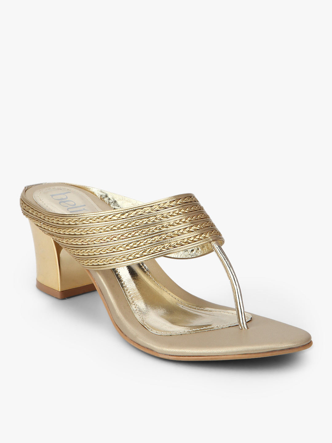 Buy Beli Women Gold Toned Solid Sandals Heels for Women 11603834 Myntra