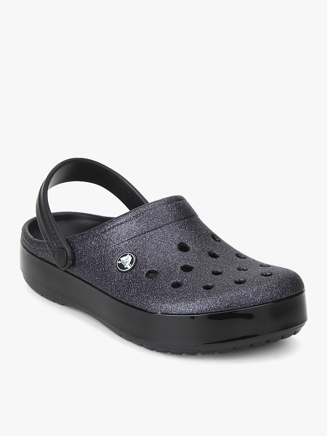 Buy Crocs Unisex Black Glitter Clogs - Flip Flops for Unisex 11604044 ...