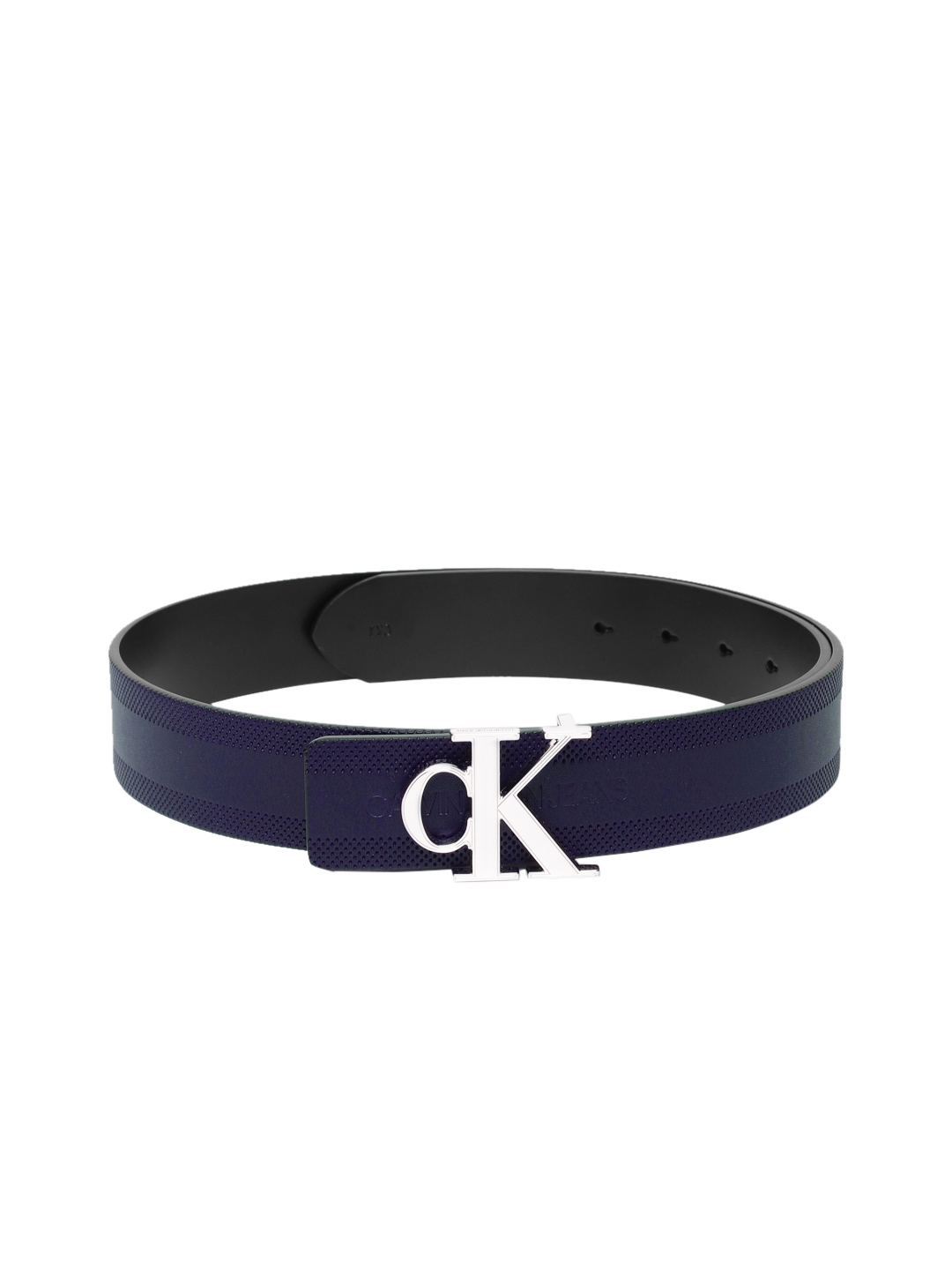 Buy Calvin Klein Men Navy Blue & Black Reversible Leather Belt - Belts ...