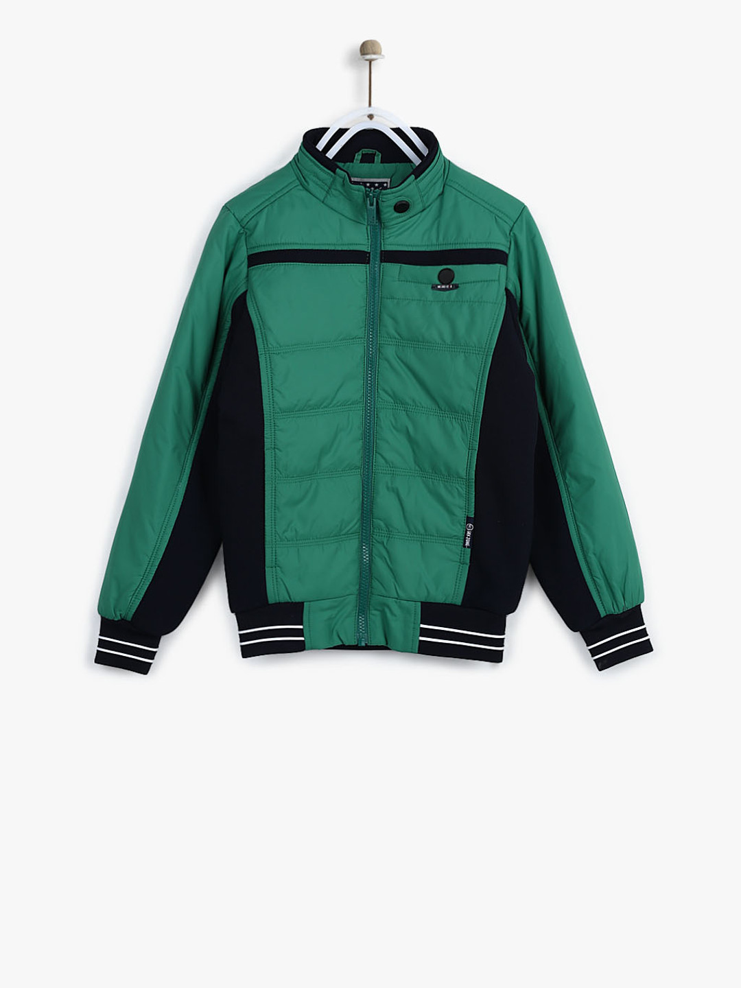 Buy Monte Carlo Boys Green & Navy Blue Colourblocked Puffer Jacket - Jackets for Boys 11605088 