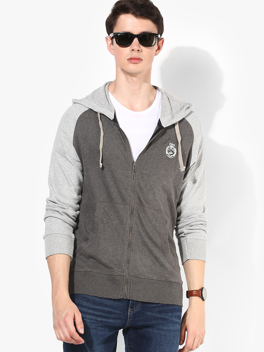 Buy YWC Men Charcoal Grey Solid Hooded Jacket Jackets for Men