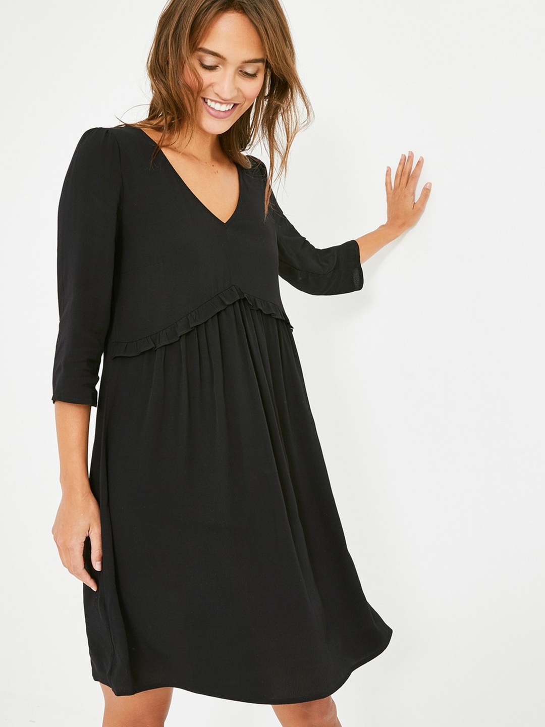 Buy Promod Women Black Solid A Line Dress - Dresses for Women 11611436