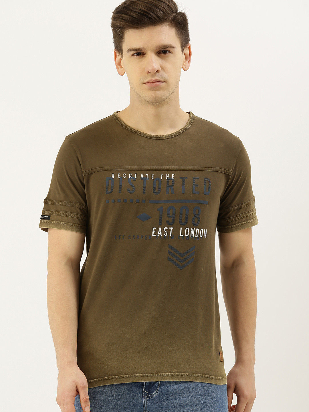Lee Green Cotton Men T-Shirt main image 1