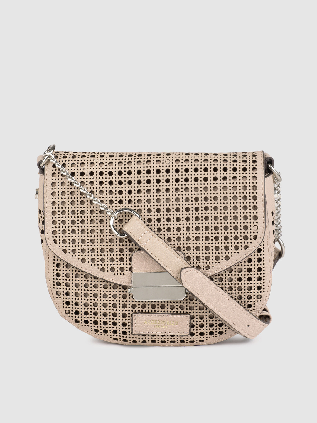 Buy Accessorize Nude Coloured Solid Sling Bag Handbags for Women