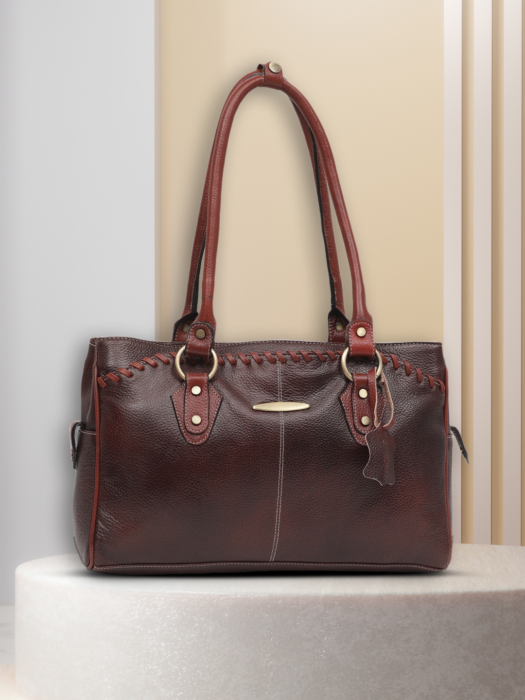 Buy GENWAYNE Brown Solid Handheld Bag - Handbags for Women 11619992 ...