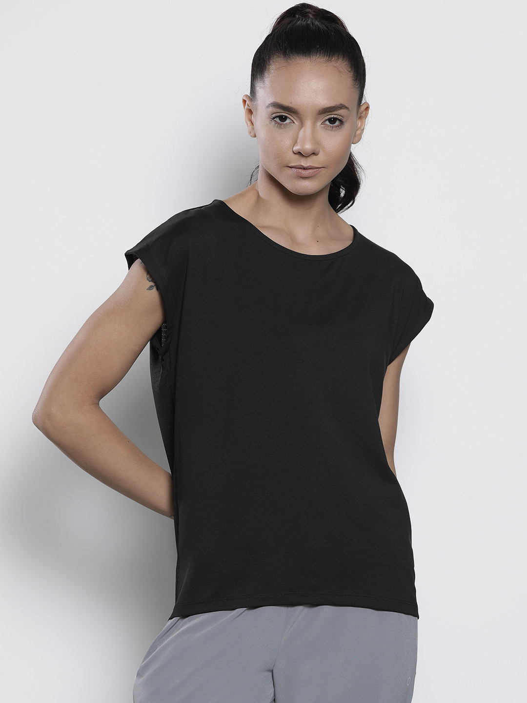 Buy Marks & Spencer Women Black Solid Round Neck T Shirt Tshirts for