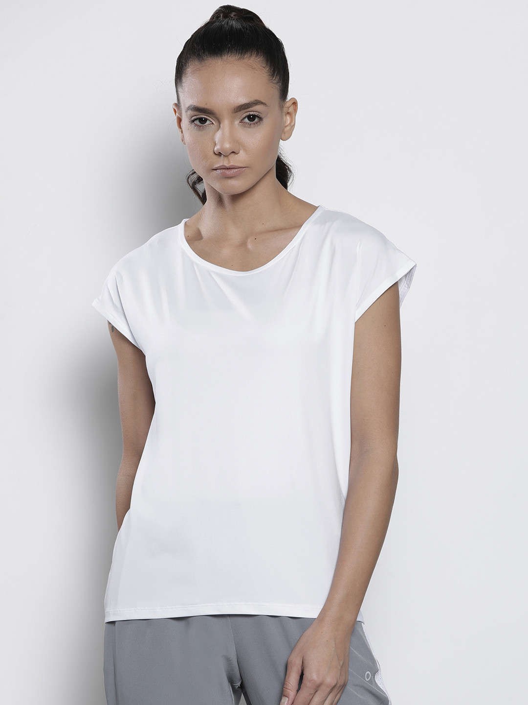 Buy Marks & Spencer Women White Solid Round Neck T Shirt Tshirts for