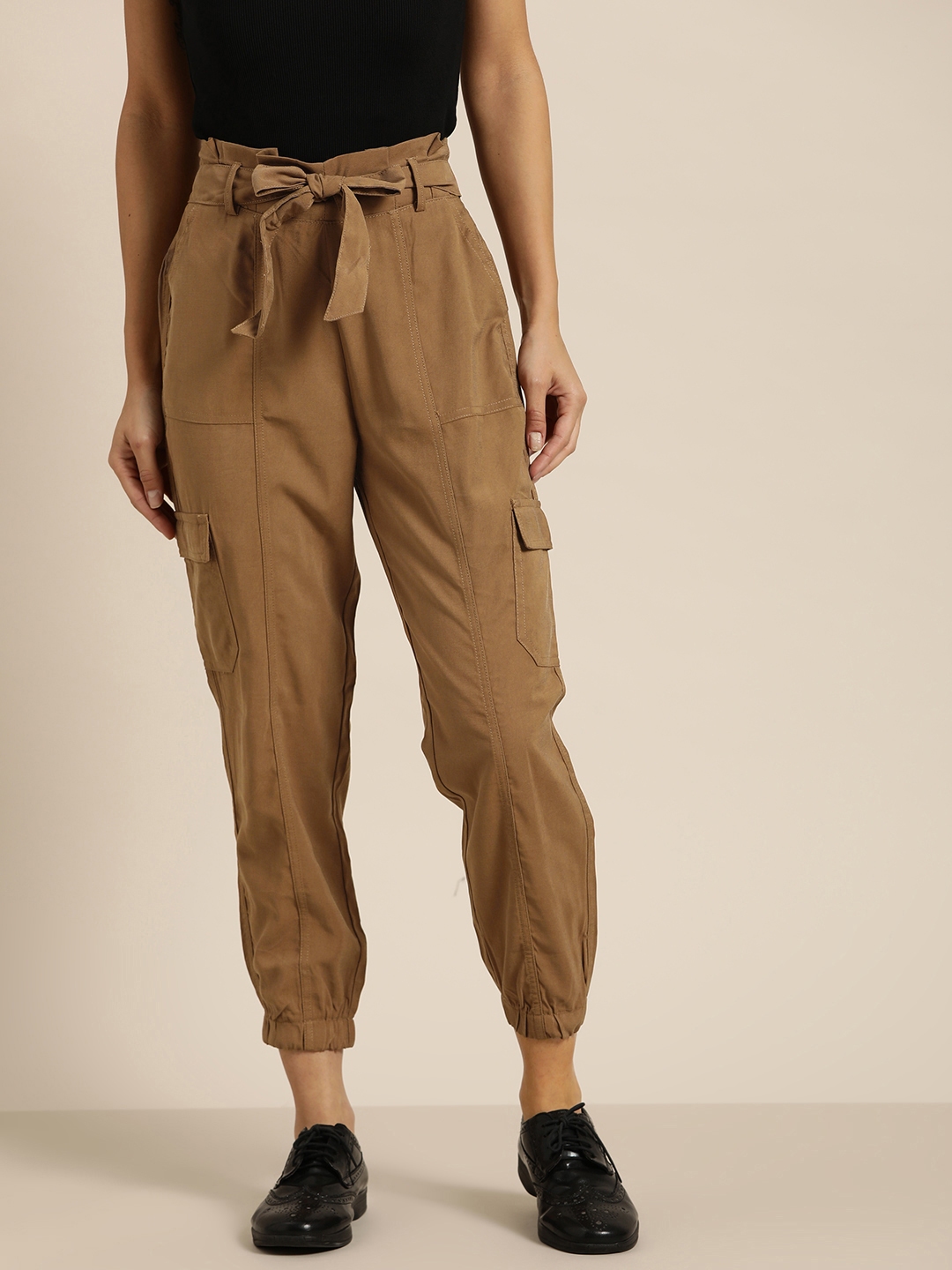 high waisted paper bag joggers