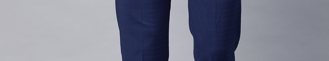 Buy Louis Philippe Men Blue & Red Slim Fit Checked Formal Trousers - Trousers for Men 11645882 ...