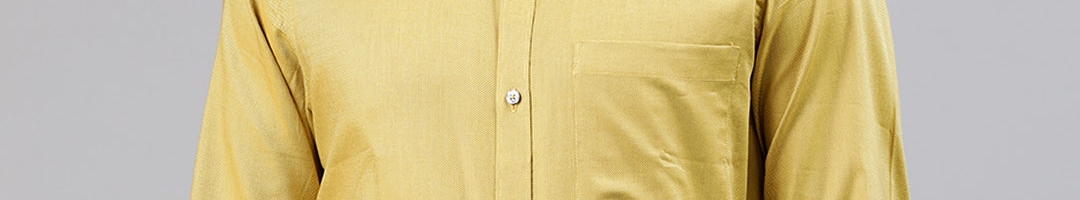 Buy Turtle Men Mustard Yellow Slim Fit Textured Formal Shirt - Shirts ...