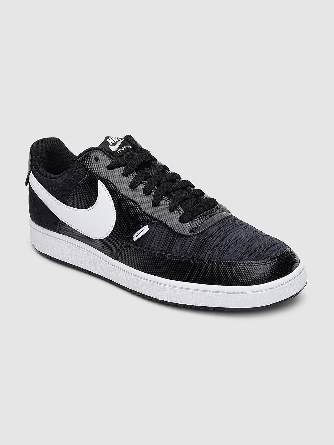 Buy Nike Men Black Solid COURT VISION Leather Sneakers - Casual Shoes ...