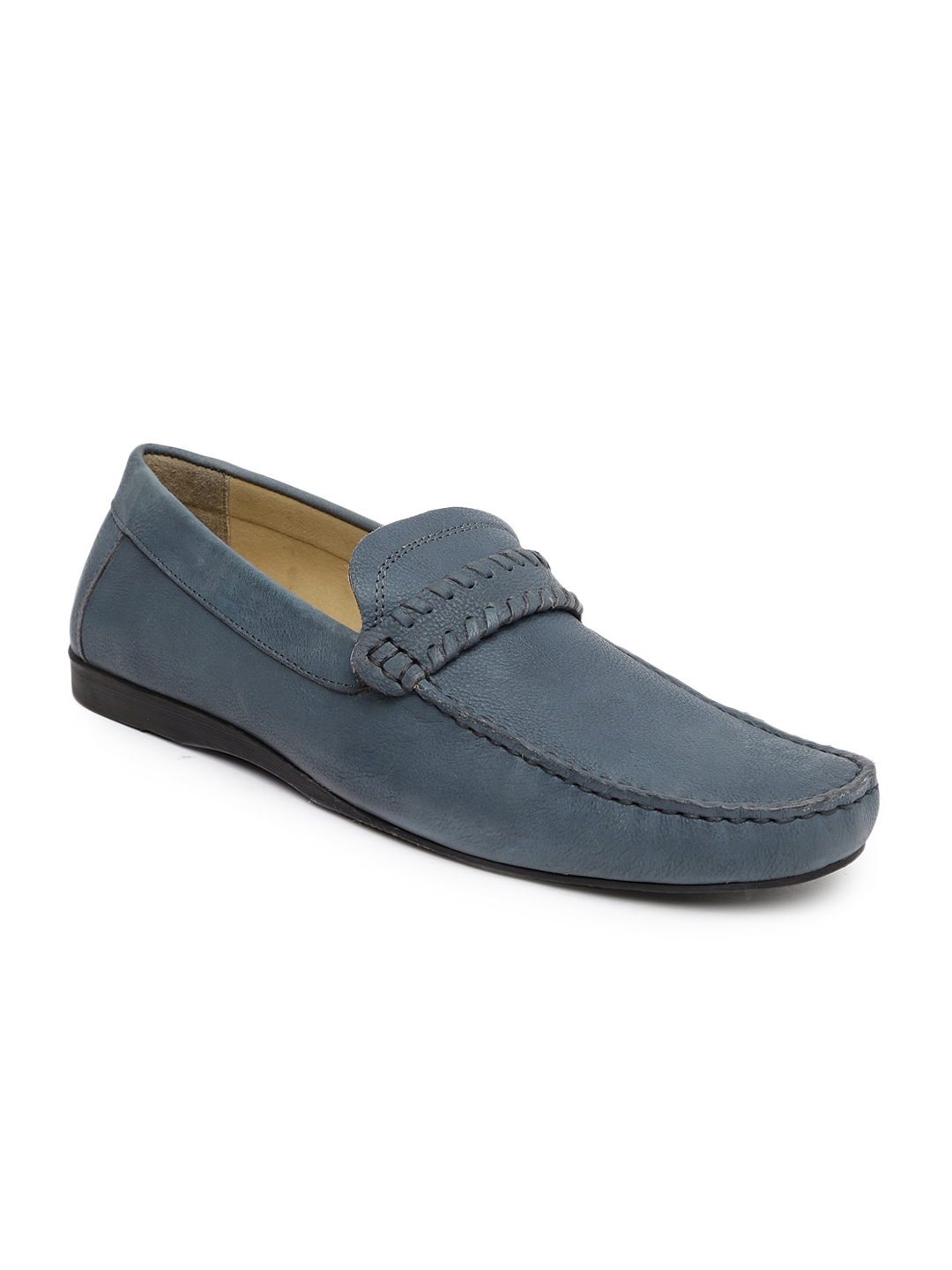 Buy Mast & Harbour Men Blue Leather Loafers - Casual Shoes for Men ...