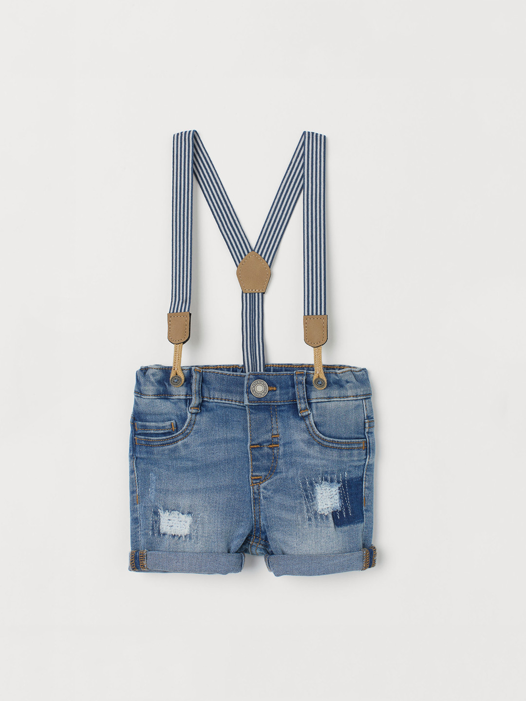 Buy H&M Infant Blue Denim Shorts And Braces Shorts for Boys 11655508
