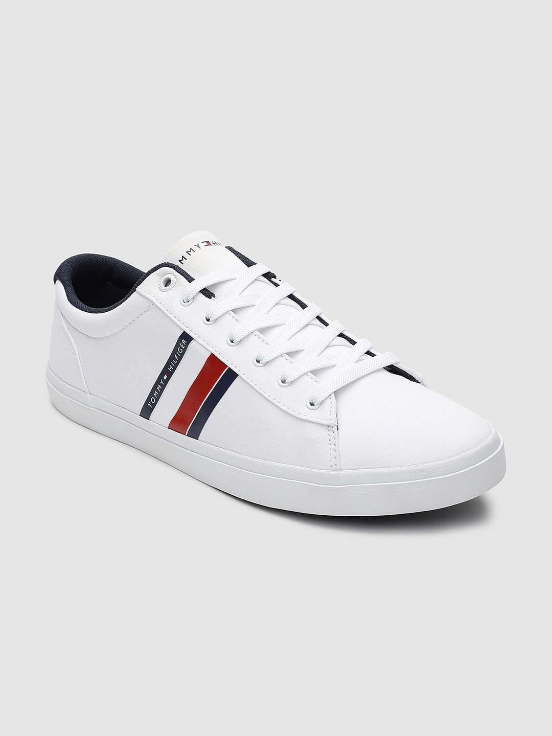 Buy Tommy Hilfiger Men White Solid Sneakers - Casual Shoes for Men 11662080 | Myntra
