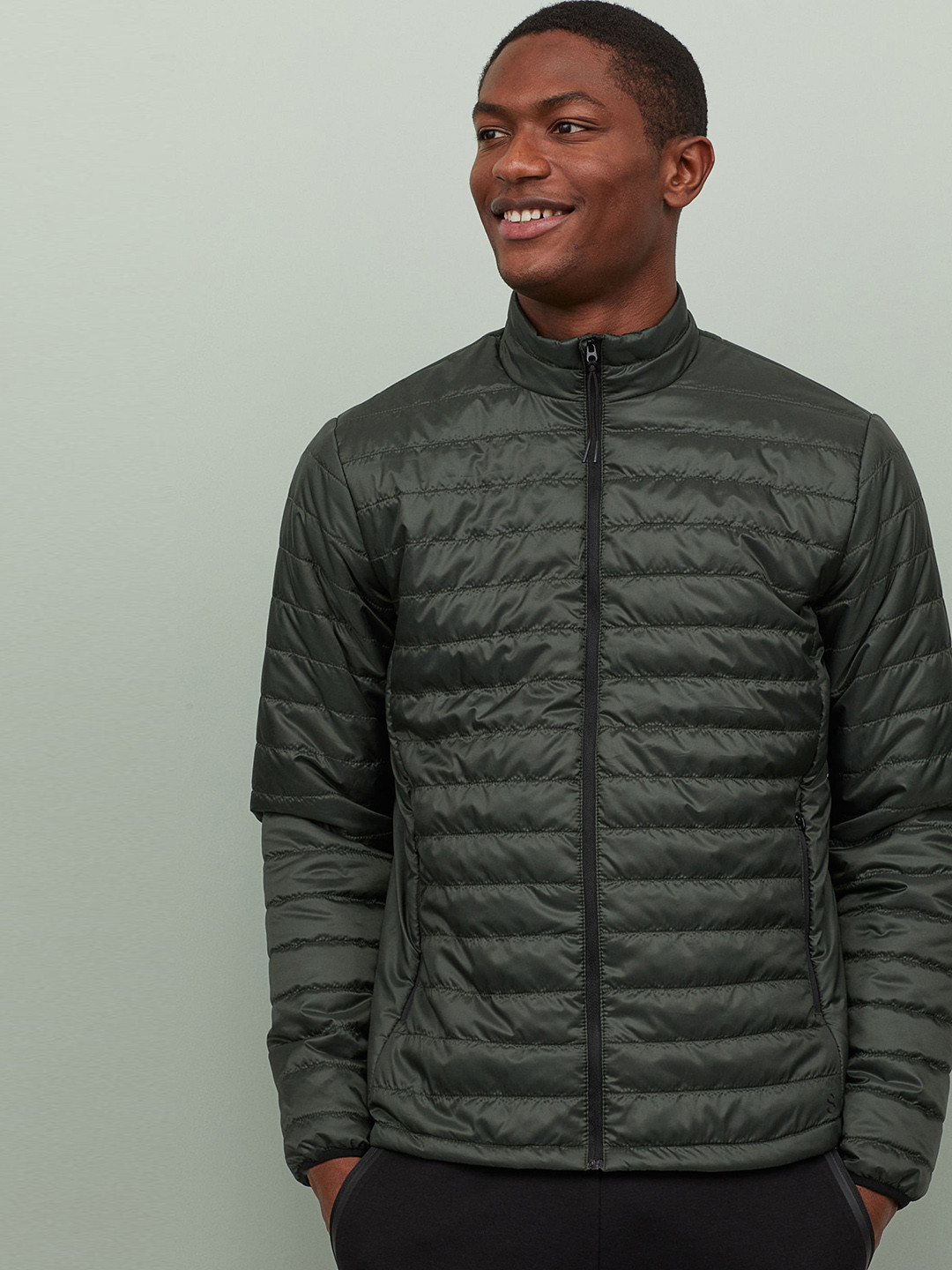 Buy H&M Men Gree Solid Padded Outdoor Jacket Jackets for Men 11679272