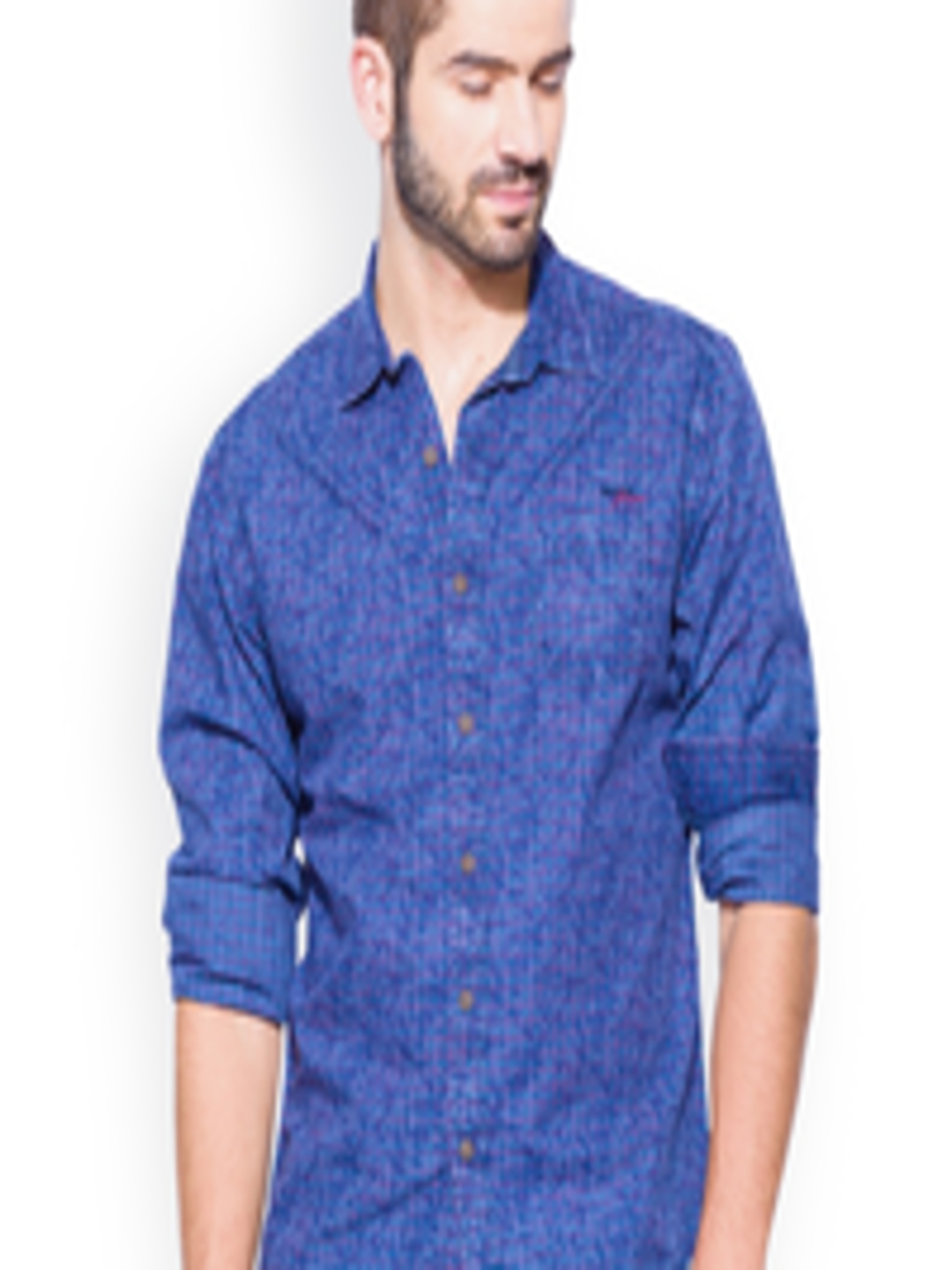 Buy Mufti Blue Checked Slim Fit Casual Shirt - Shirts for Men 1167958 ...