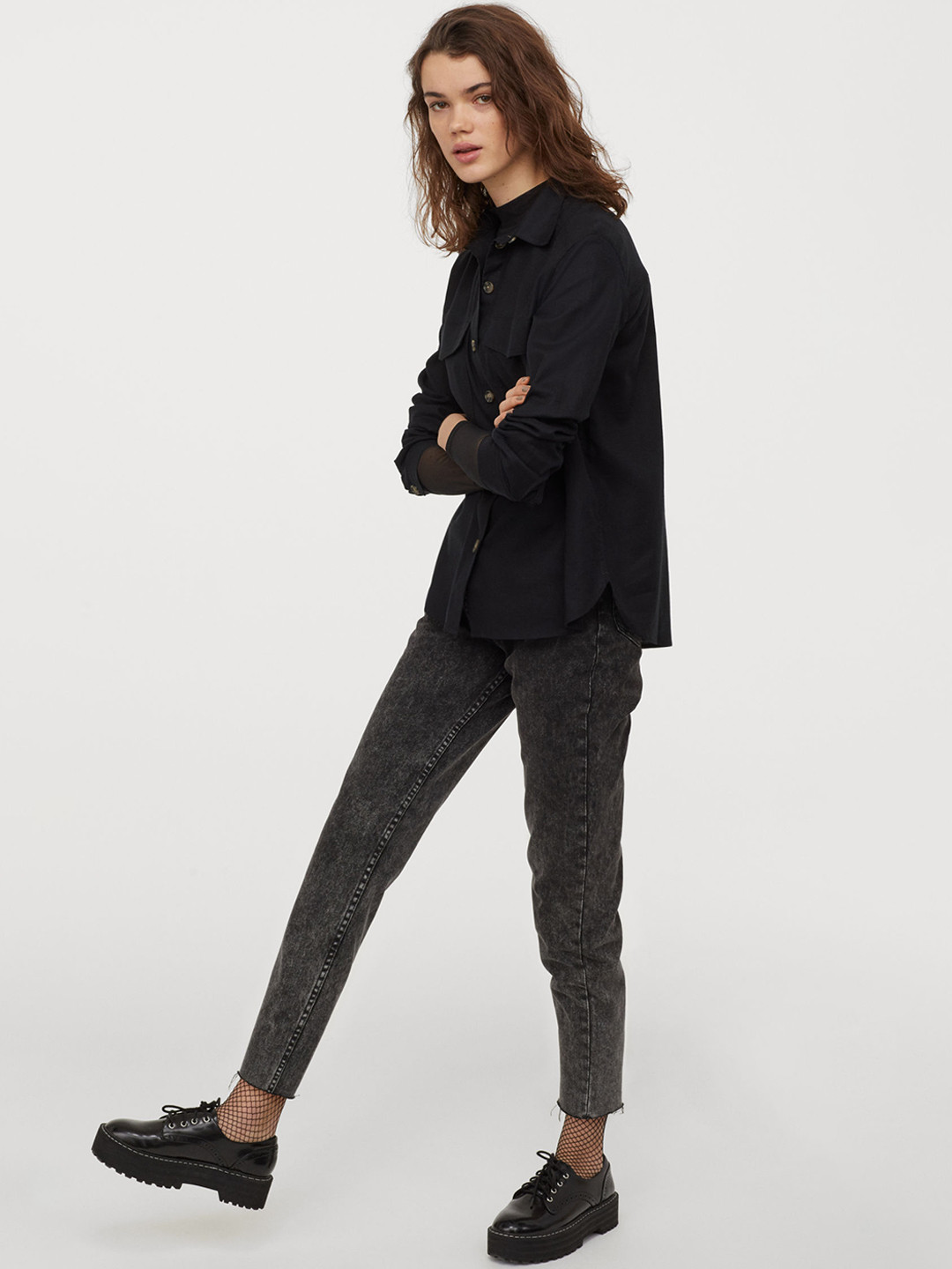 Buy H&M Women Black Solid Cotton Shirt Shirts for Women 11683886 Myntra