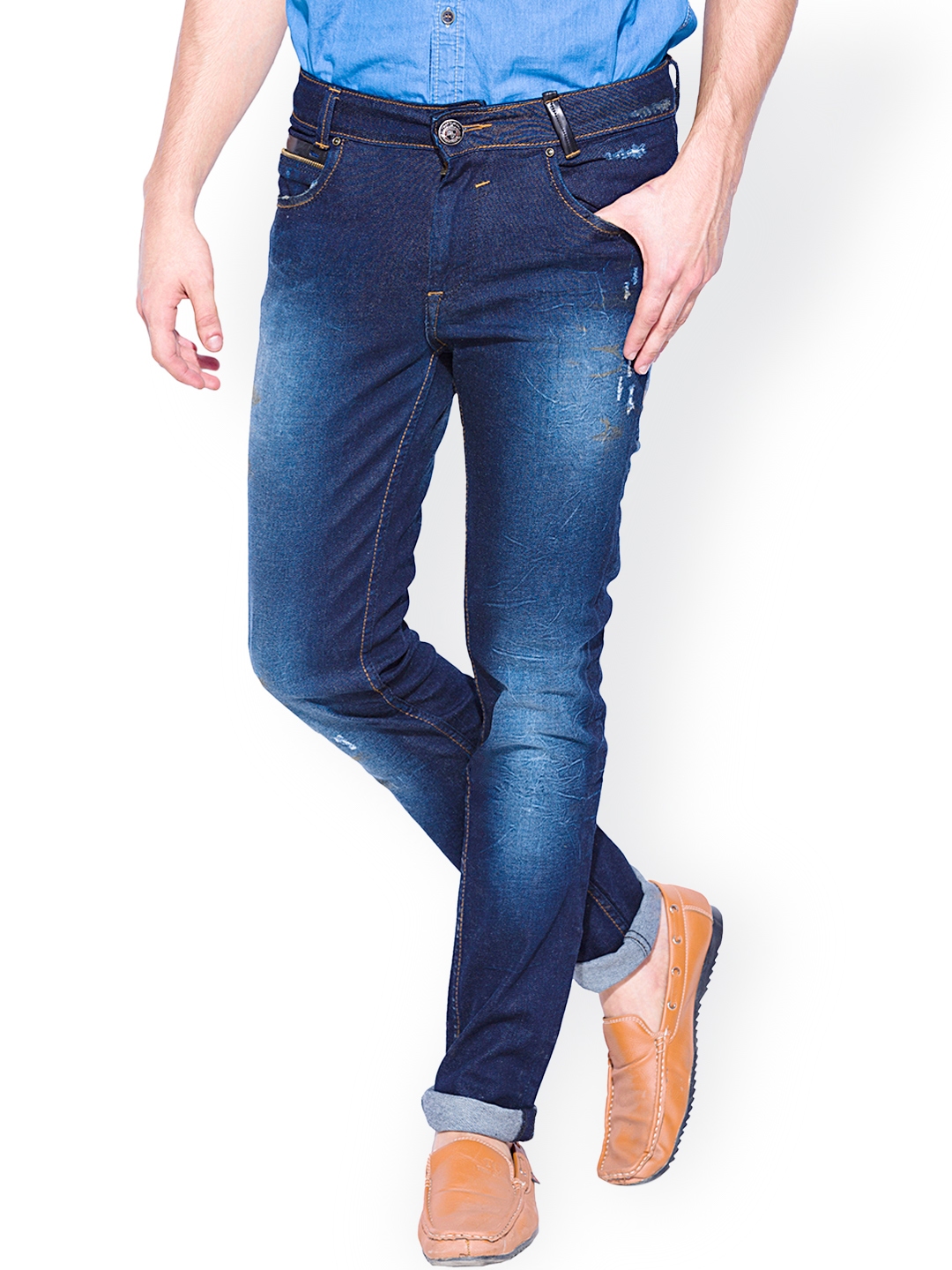mufti slim men blue jeans