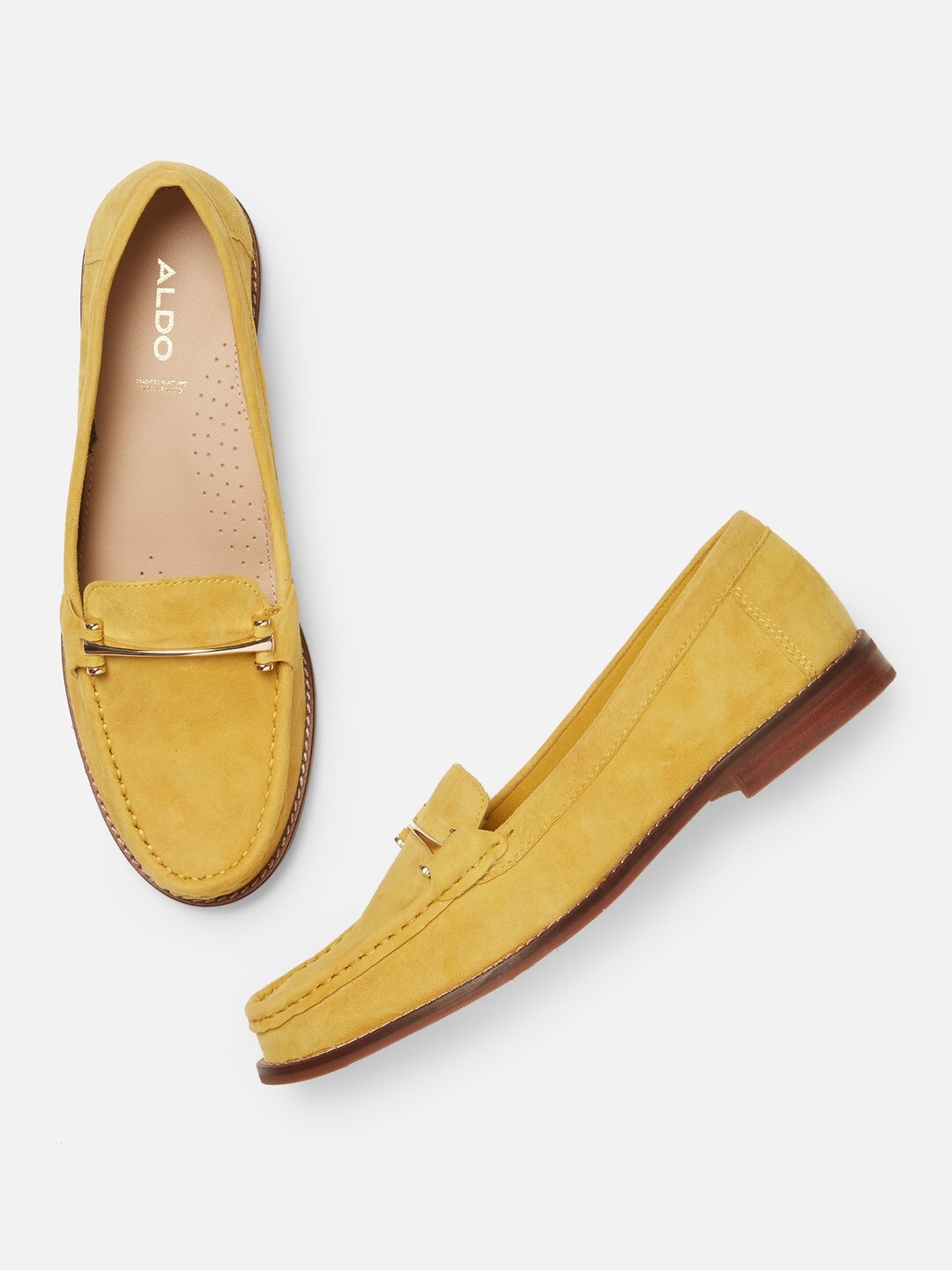 aldo yellow loafers