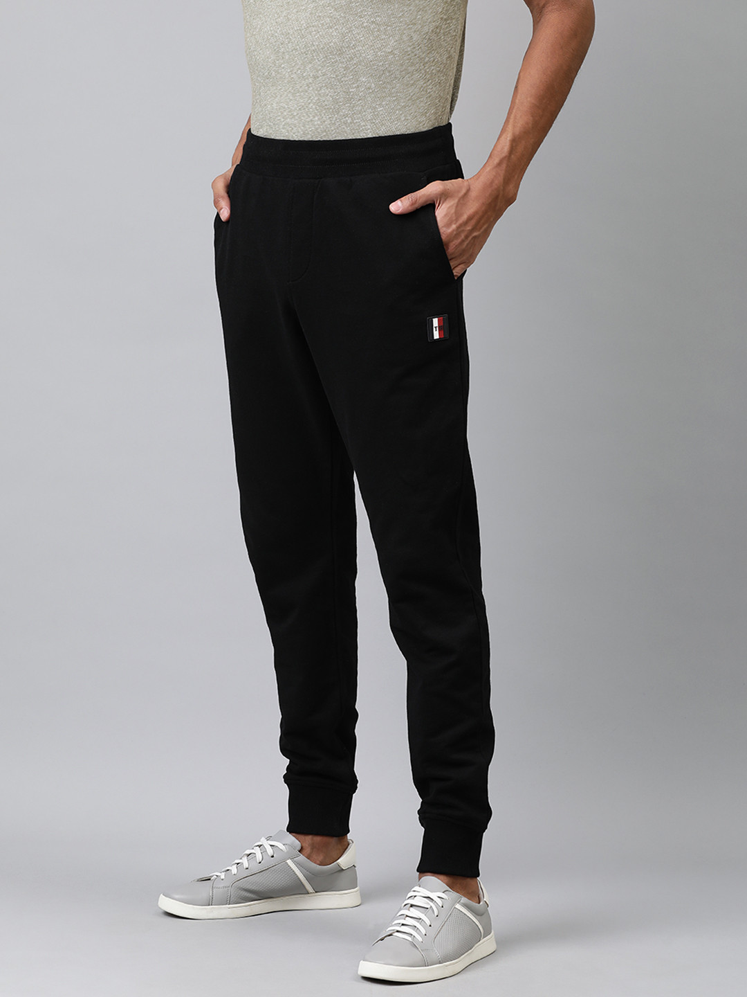 Buy Tommy Hilfiger Men Black Straight Fit Solid Joggers Track Pants