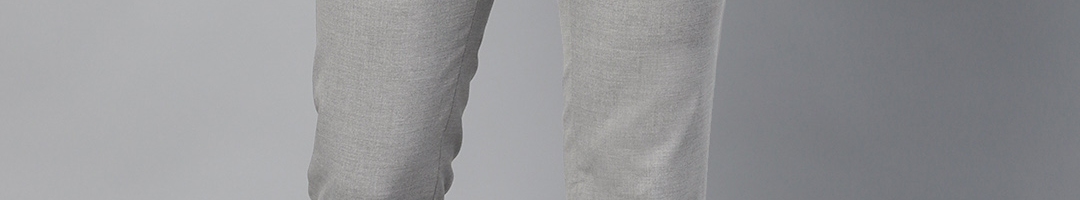 Buy Marks & Spencer Men Grey Skinny Fit Solid Formal Trousers ...