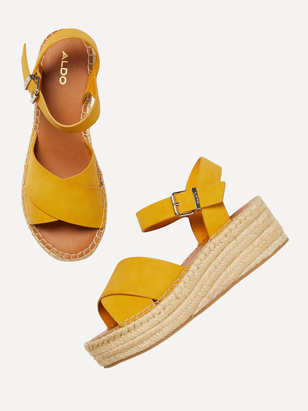 Buy ALDO Women Yellow Solid Espadrille Wedges Heels for Women 11716222 Myntra