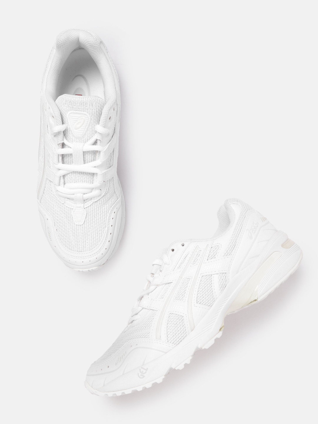 Buy ASICS Men White Woven Design & Perforated GEL 1090 Running Shoes