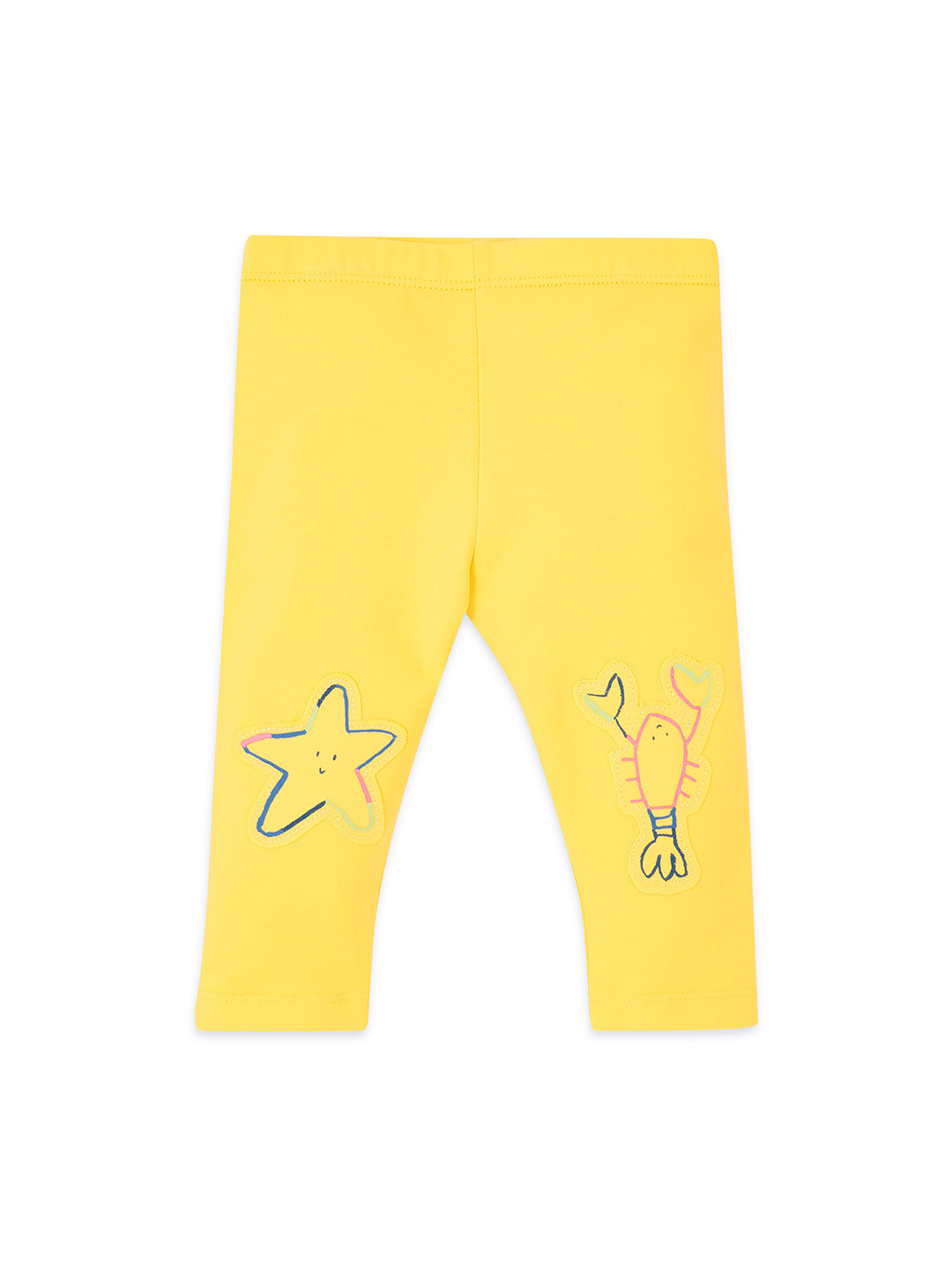 Buy Marks & Spencer Infant Yellow Solid Leggings With Applique Detail