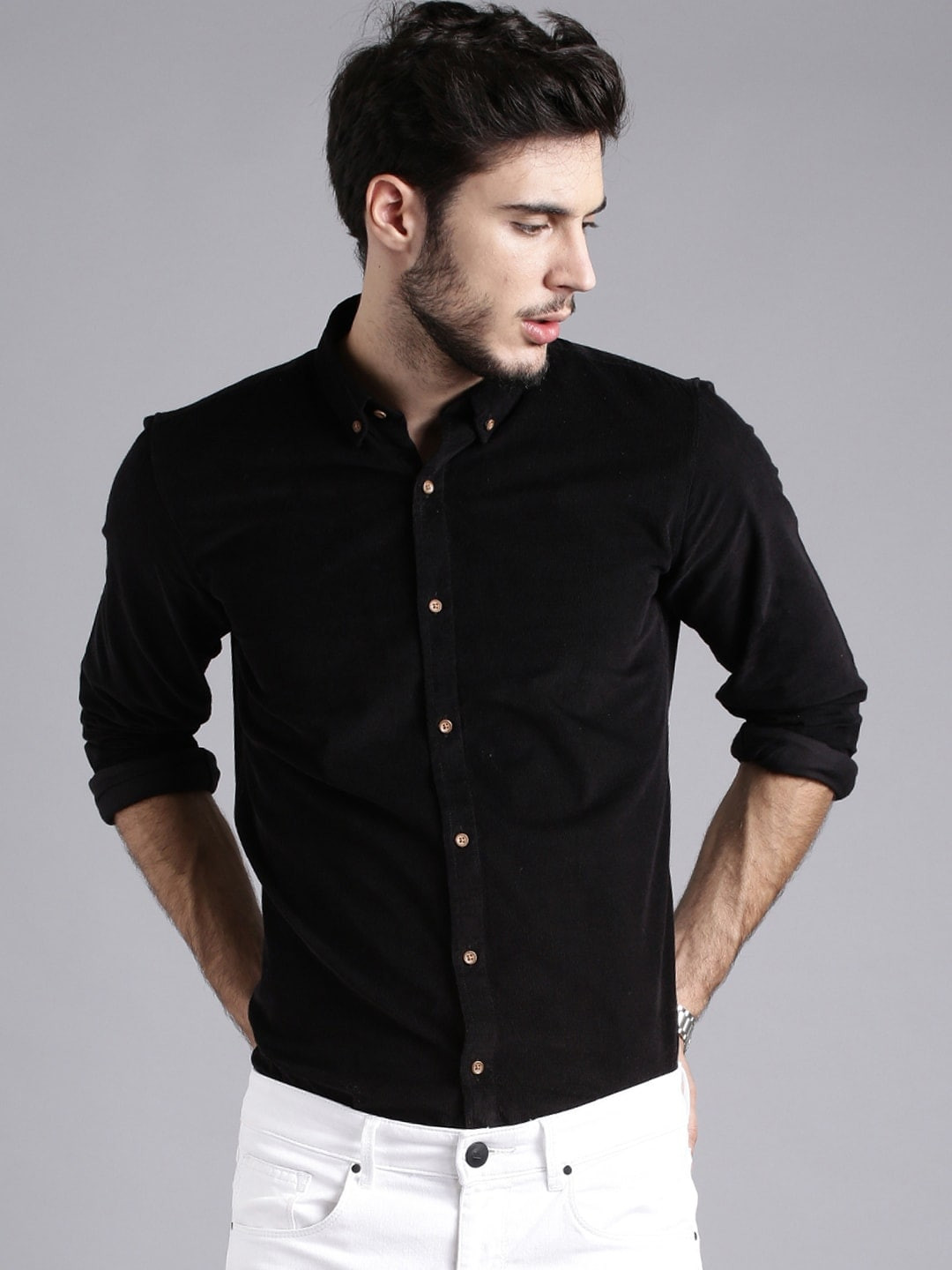 Buy Ether Men Black Pure Cotton Casual Shirt Shirts for Men 11746234 Myntra