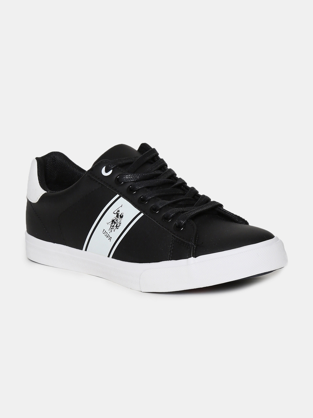 polo black leather sneakers