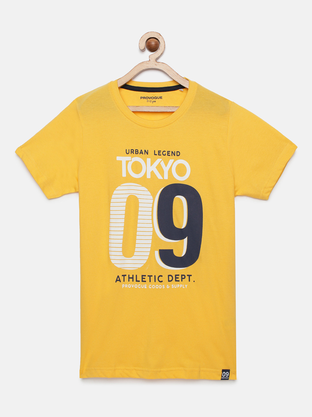 Buy Provogue Boys Yellow Printed Round Neck Pure Cotton T Shirt