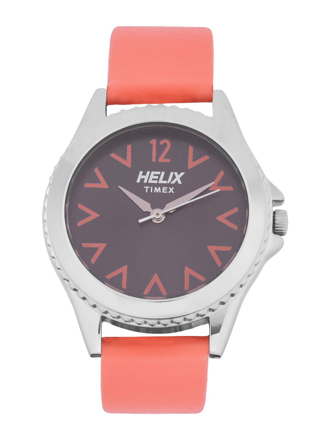 Buy Helix Women Grey & Pink Leather Analogue Watch TW035HL09 Watches