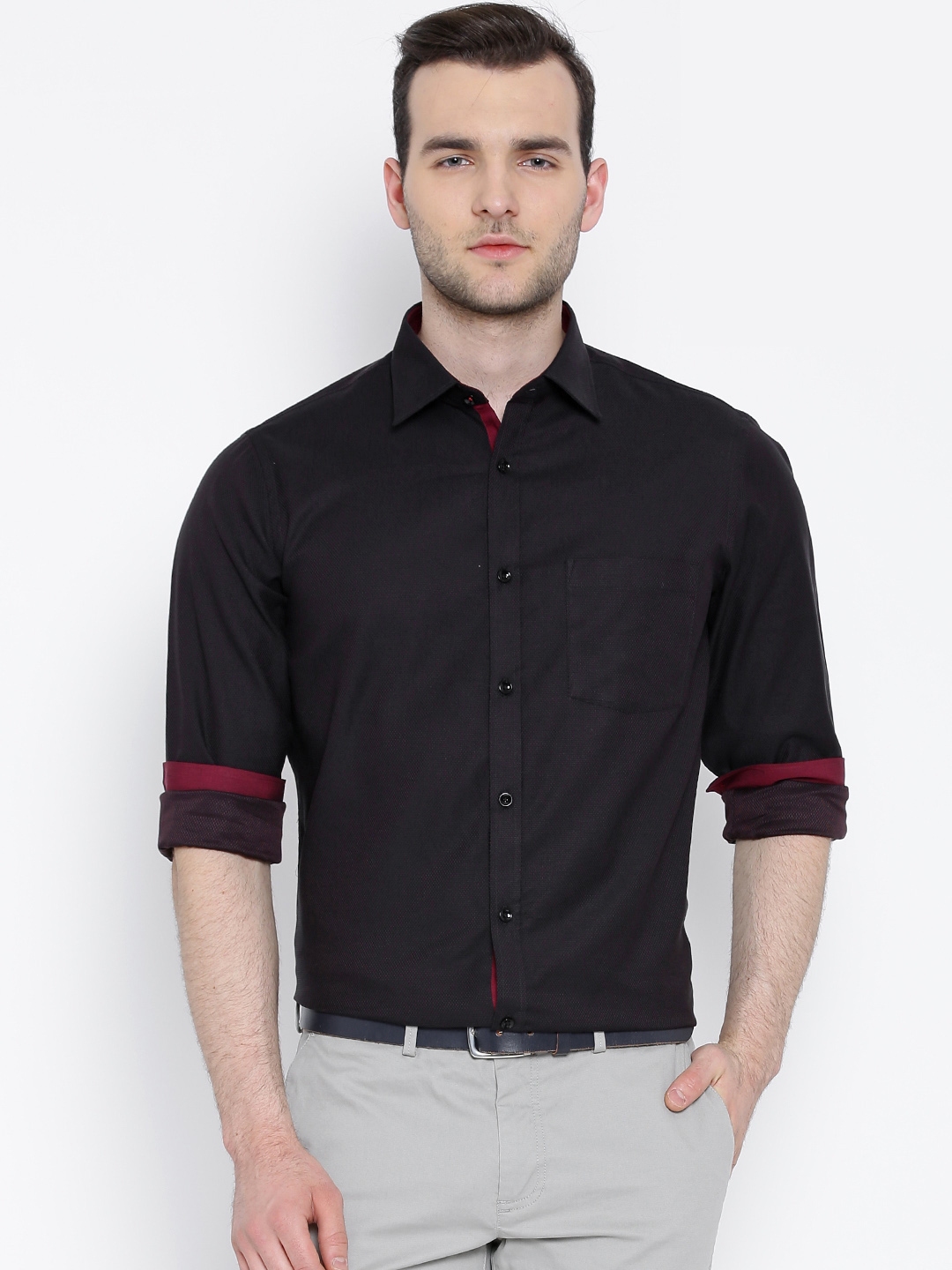 Buy Blackberrys Brown Slim Fit Smart Casual Shirt - Shirts for Men ...