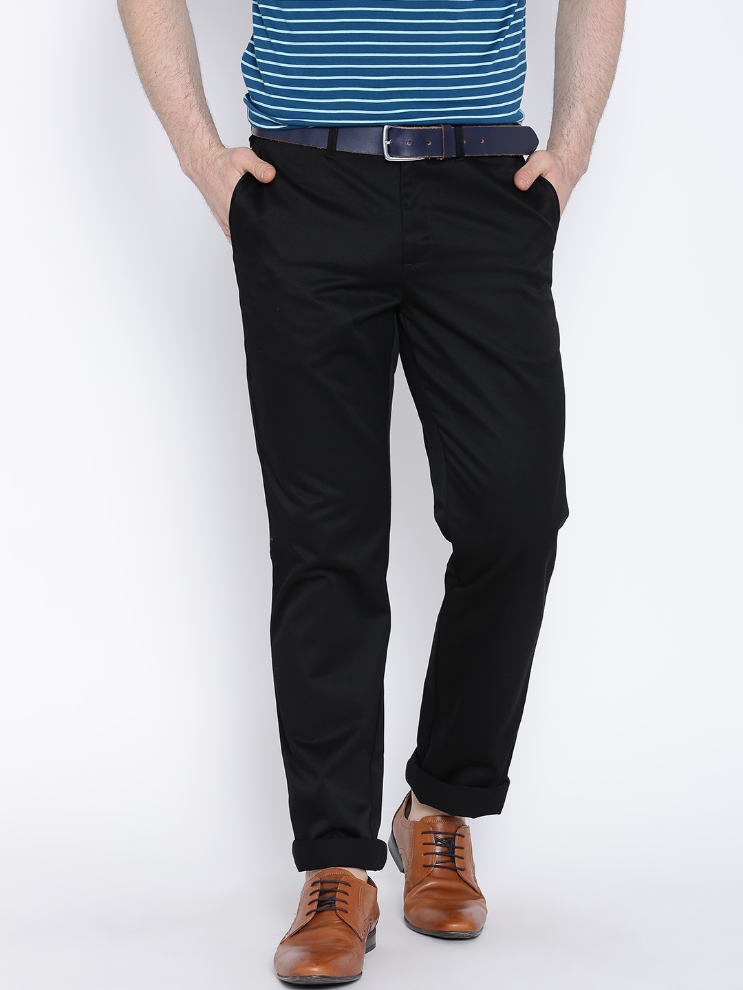 Buy Blackberrys Black Sharp Fit Casual Trousers - Trousers for Men ...
