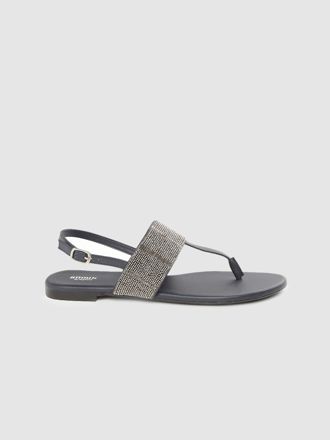 blue and silver flats