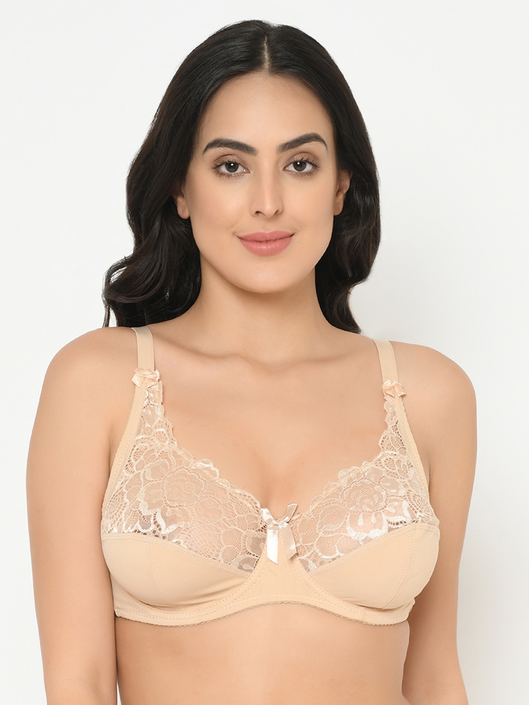 Buy Curvy Love Plus Size Beige Lace Underwired No