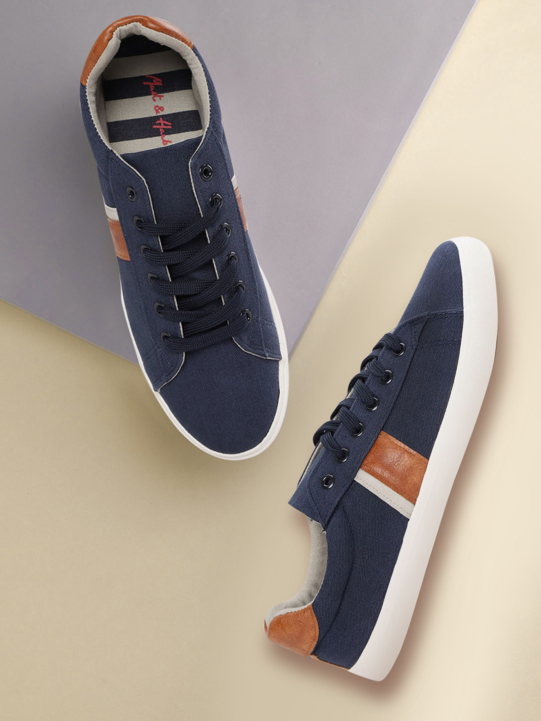 Buy Mast & Harbour Men Navy Blue Solid Sneakers Casual Shoes for Men