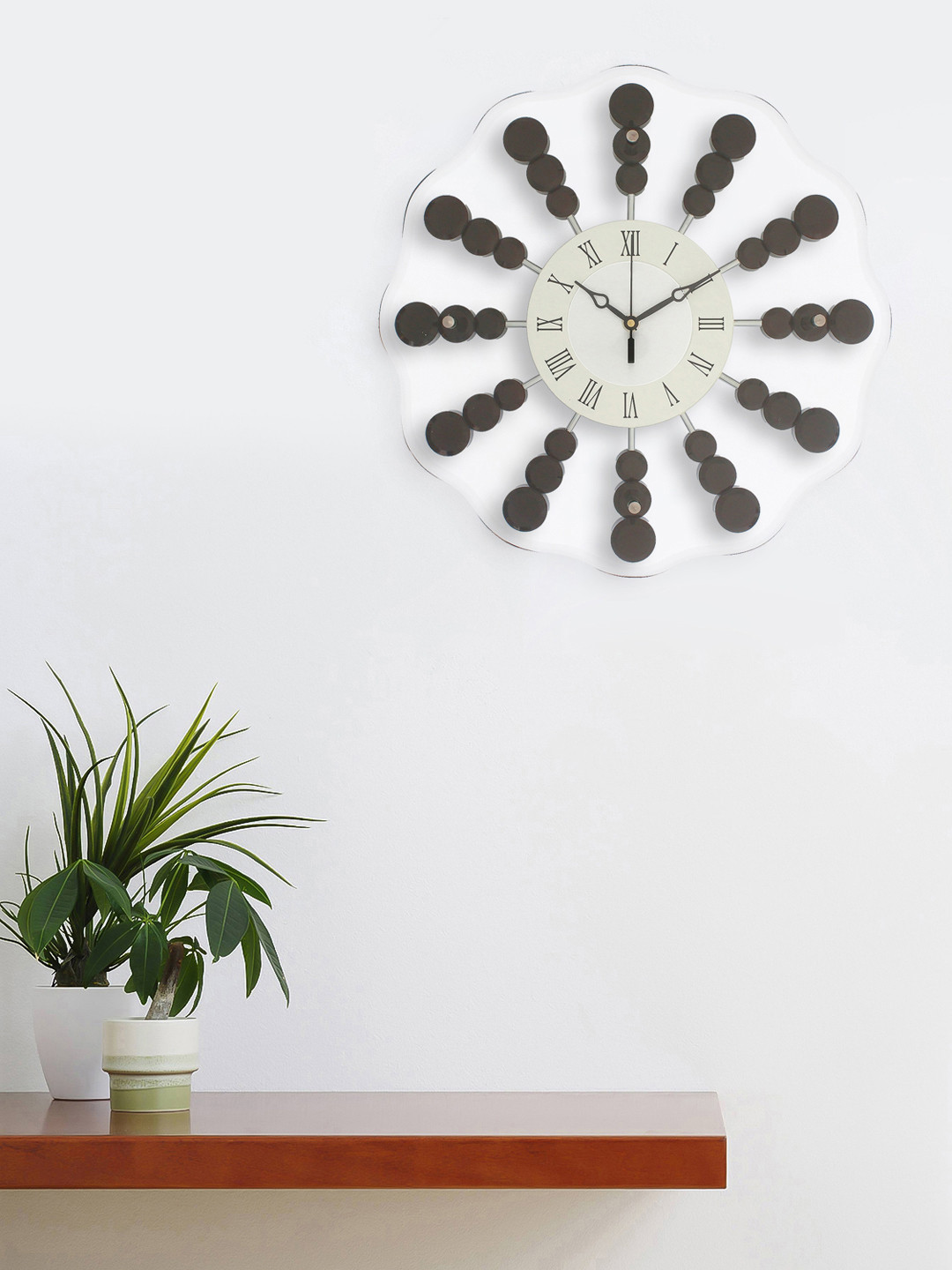 Buy ECraftIndia White Round Solid Analogue Wall Clock Clocks for