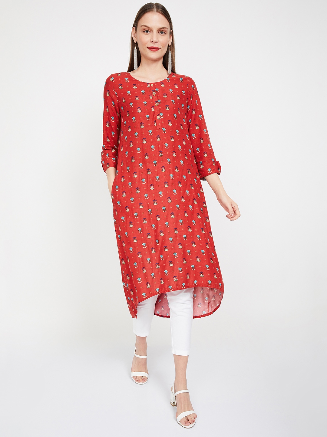 rust orange kurti