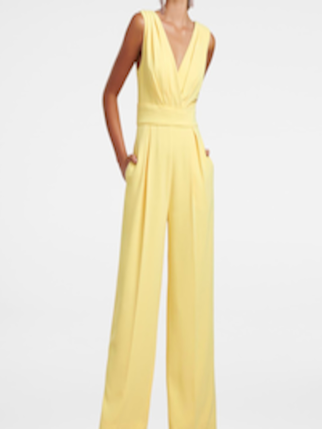 Buy Forever New Women Yellow Solid Basic Jumpsuit - Jumpsuit for Women ...