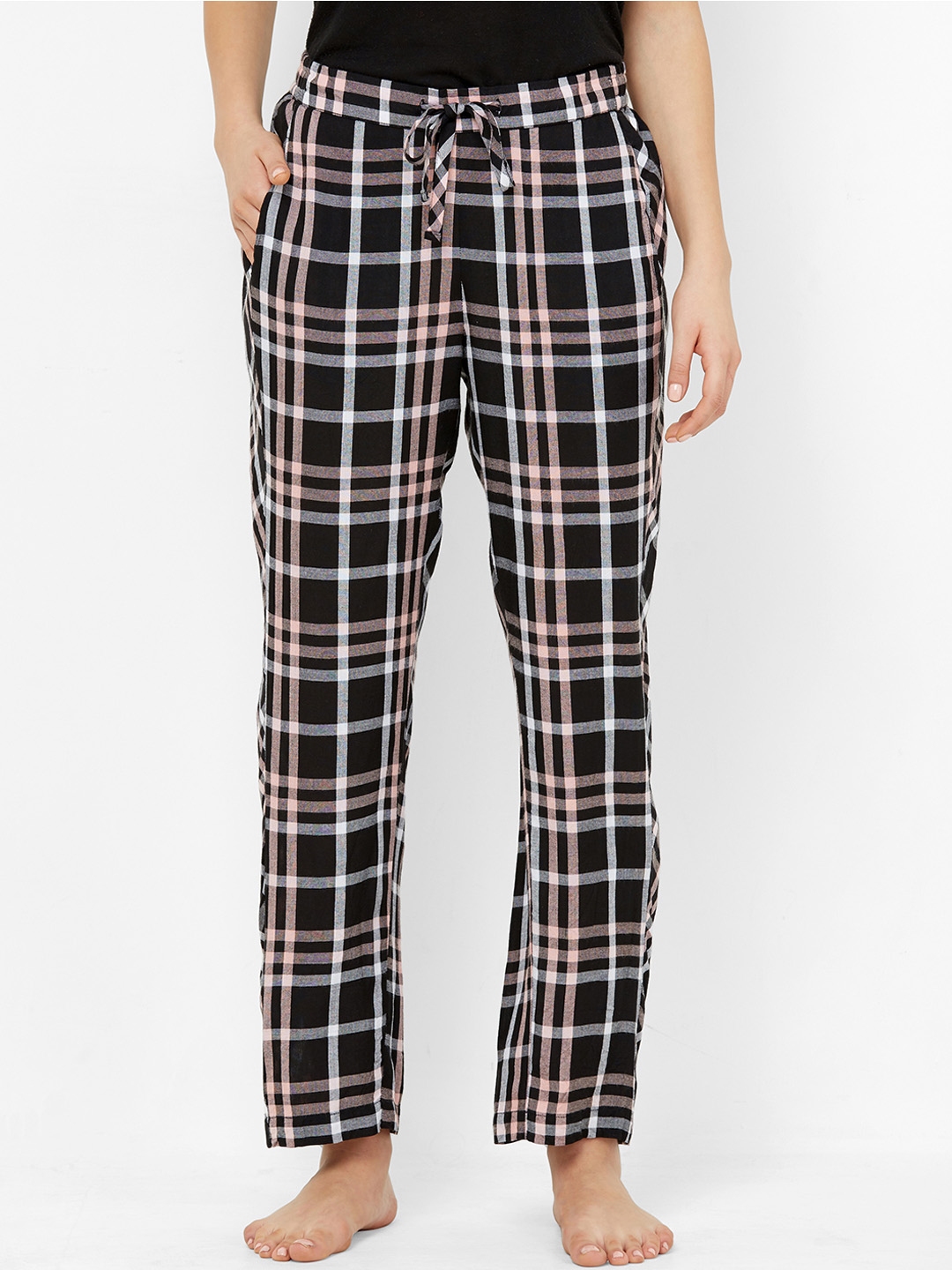 ladies checked lounge pants