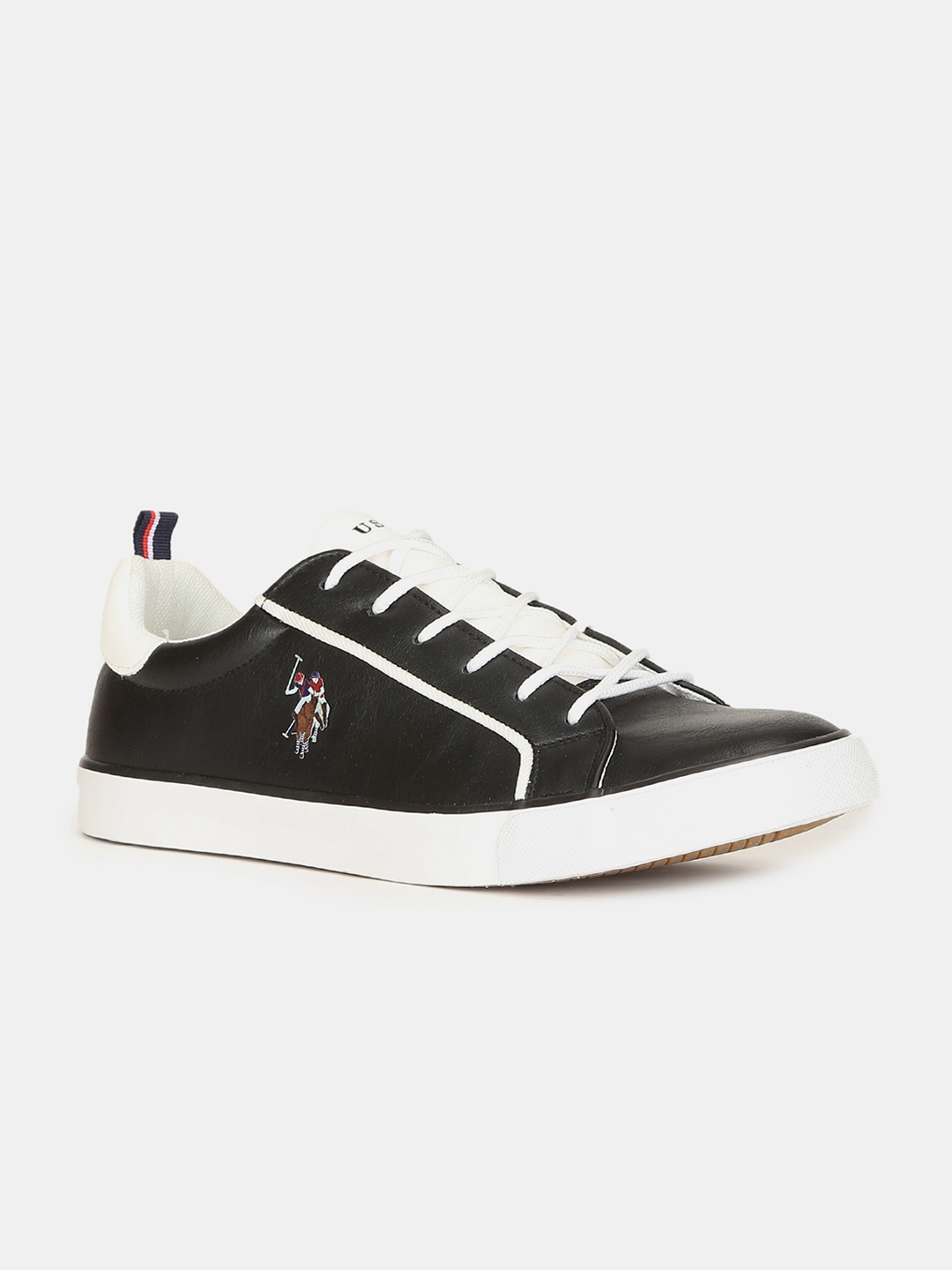 polo black leather sneakers
