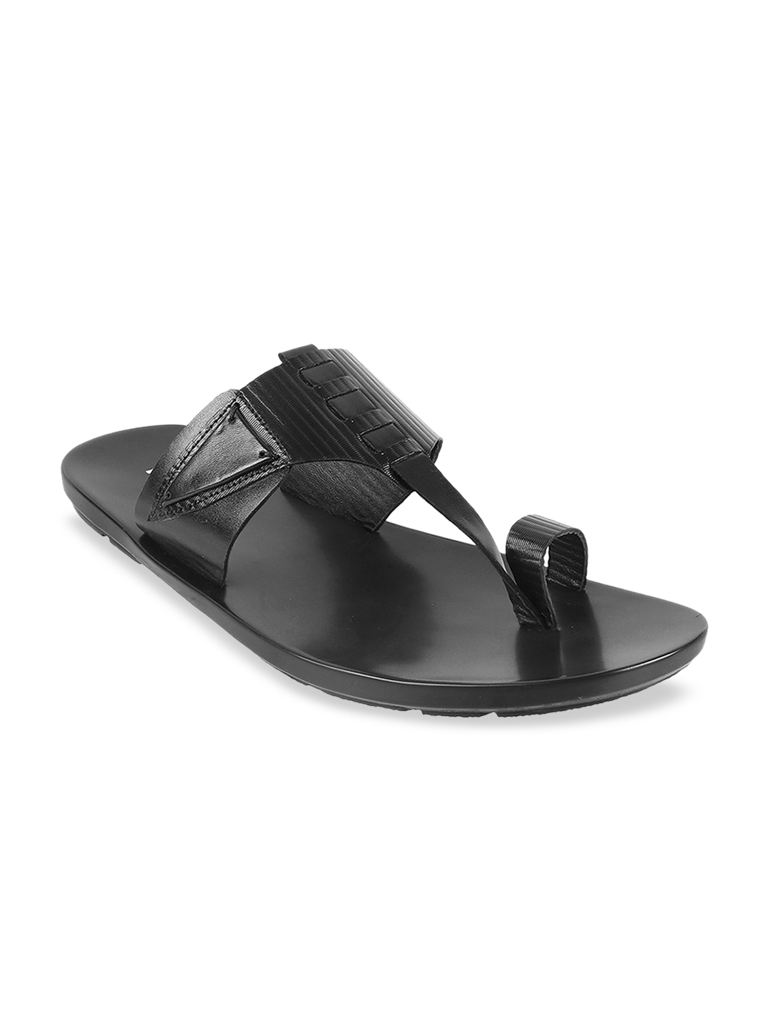 Buy Mochi Men Black Leather Comfort Sandals - Sandals for Men 11784176 ...